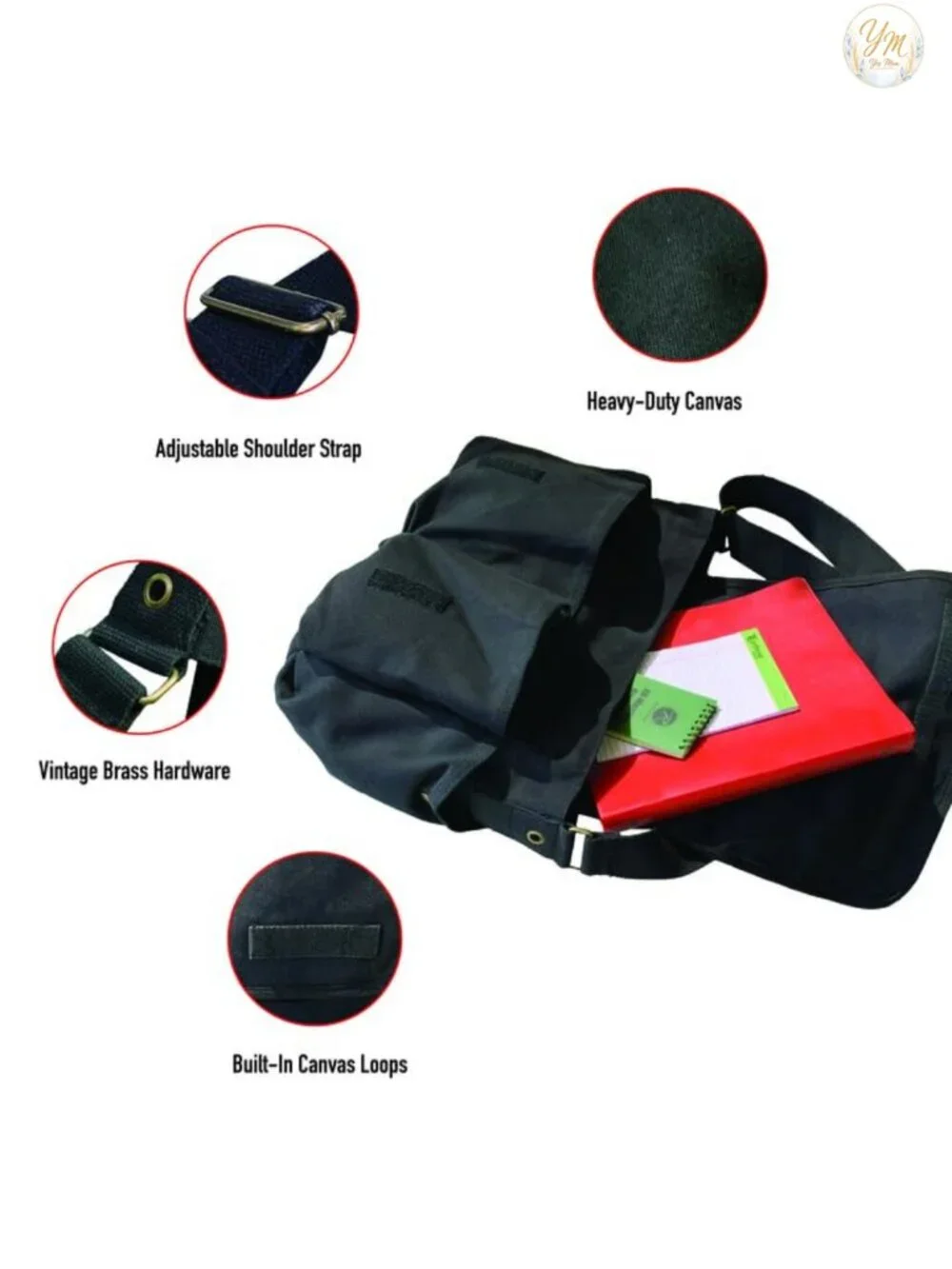 Rothco Classic Canvas Messenger Bag Heavyweight Cotton Crossbody EDC Travel